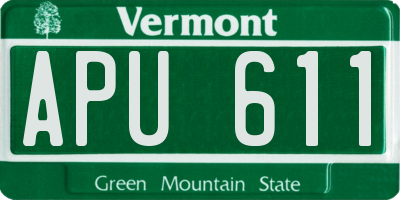 VT license plate APU611