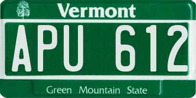 VT license plate APU612