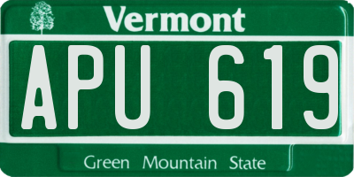 VT license plate APU619
