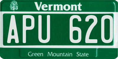 VT license plate APU620