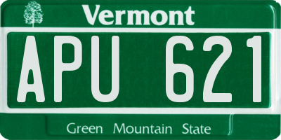 VT license plate APU621