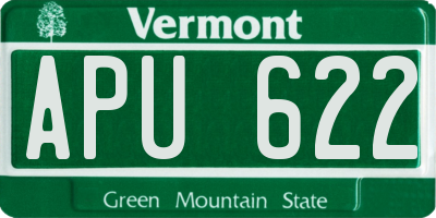VT license plate APU622