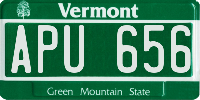 VT license plate APU656