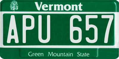 VT license plate APU657