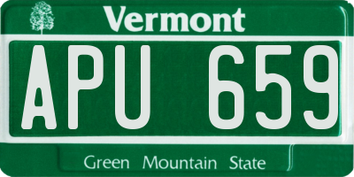 VT license plate APU659