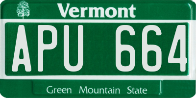 VT license plate APU664
