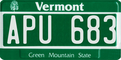 VT license plate APU683