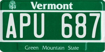 VT license plate APU687