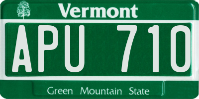 VT license plate APU710