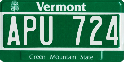 VT license plate APU724