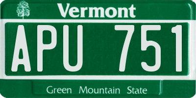 VT license plate APU751
