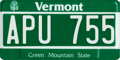 VT license plate APU755
