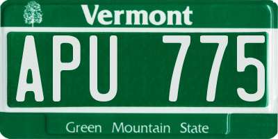 VT license plate APU775