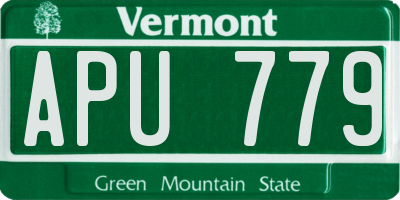 VT license plate APU779