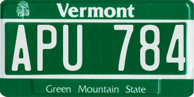 VT license plate APU784