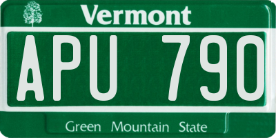 VT license plate APU790