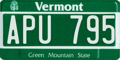 VT license plate APU795
