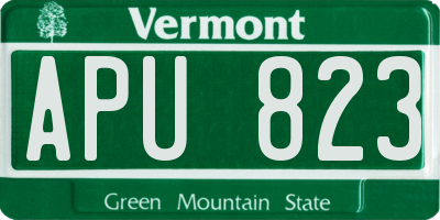 VT license plate APU823