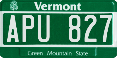 VT license plate APU827