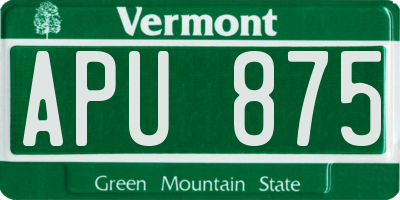 VT license plate APU875