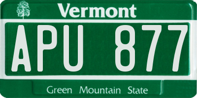 VT license plate APU877