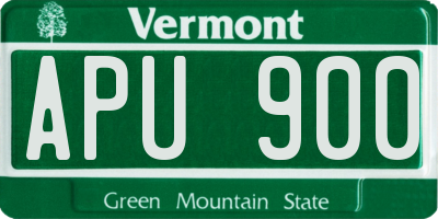 VT license plate APU900