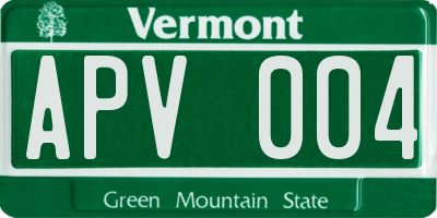VT license plate APV004