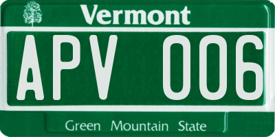 VT license plate APV006
