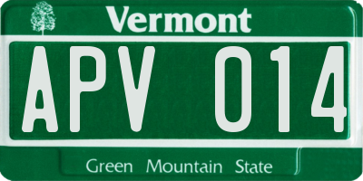 VT license plate APV014
