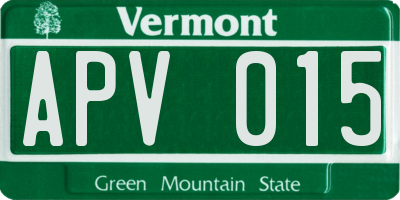 VT license plate APV015