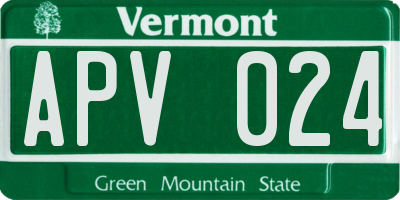 VT license plate APV024
