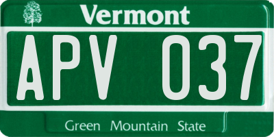 VT license plate APV037