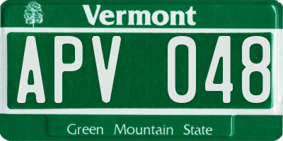 VT license plate APV048