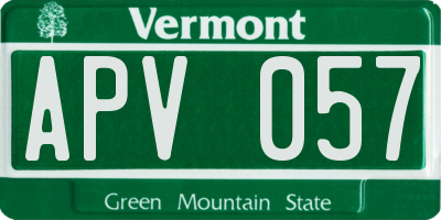 VT license plate APV057
