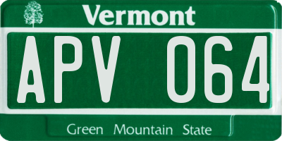 VT license plate APV064