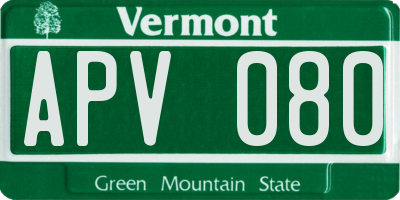 VT license plate APV080
