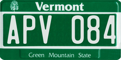 VT license plate APV084