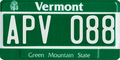 VT license plate APV088