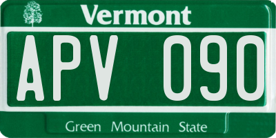 VT license plate APV090