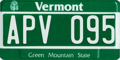 VT license plate APV095