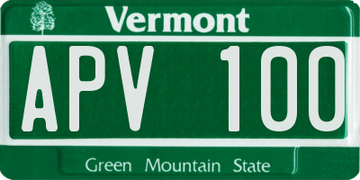 VT license plate APV100