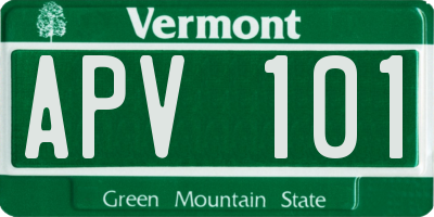 VT license plate APV101