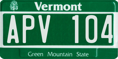 VT license plate APV104