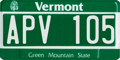 VT license plate APV105