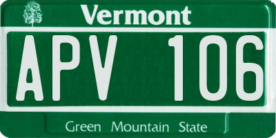 VT license plate APV106