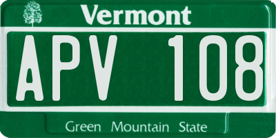 VT license plate APV108