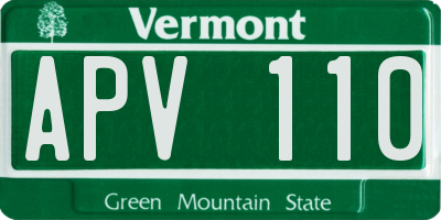 VT license plate APV110