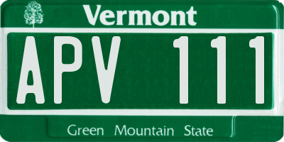 VT license plate APV111