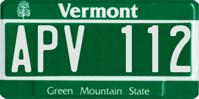 VT license plate APV112