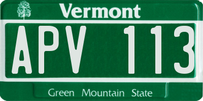 VT license plate APV113